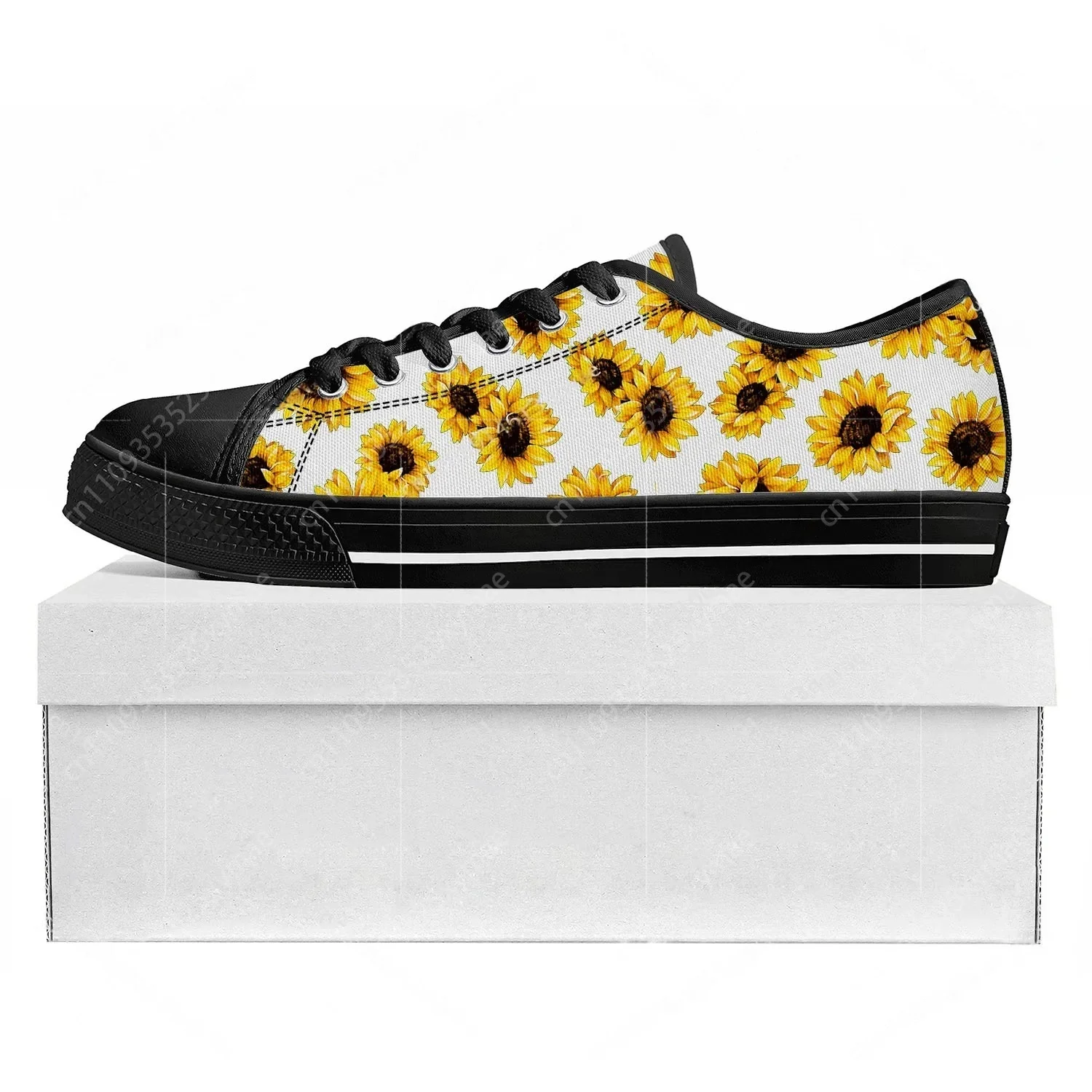 Women'S Yellow Fashion Sneakers - รองเท้าผ้าใบลายดอกทานตะวันสีเหลืองคุณภาพสูง รองเท้าผ้าใบผู้ชาย ผู้หญิง วัยรุ่น รองเท้าลำลองคู่รัก รองเท้าแบบกำหนดเอง