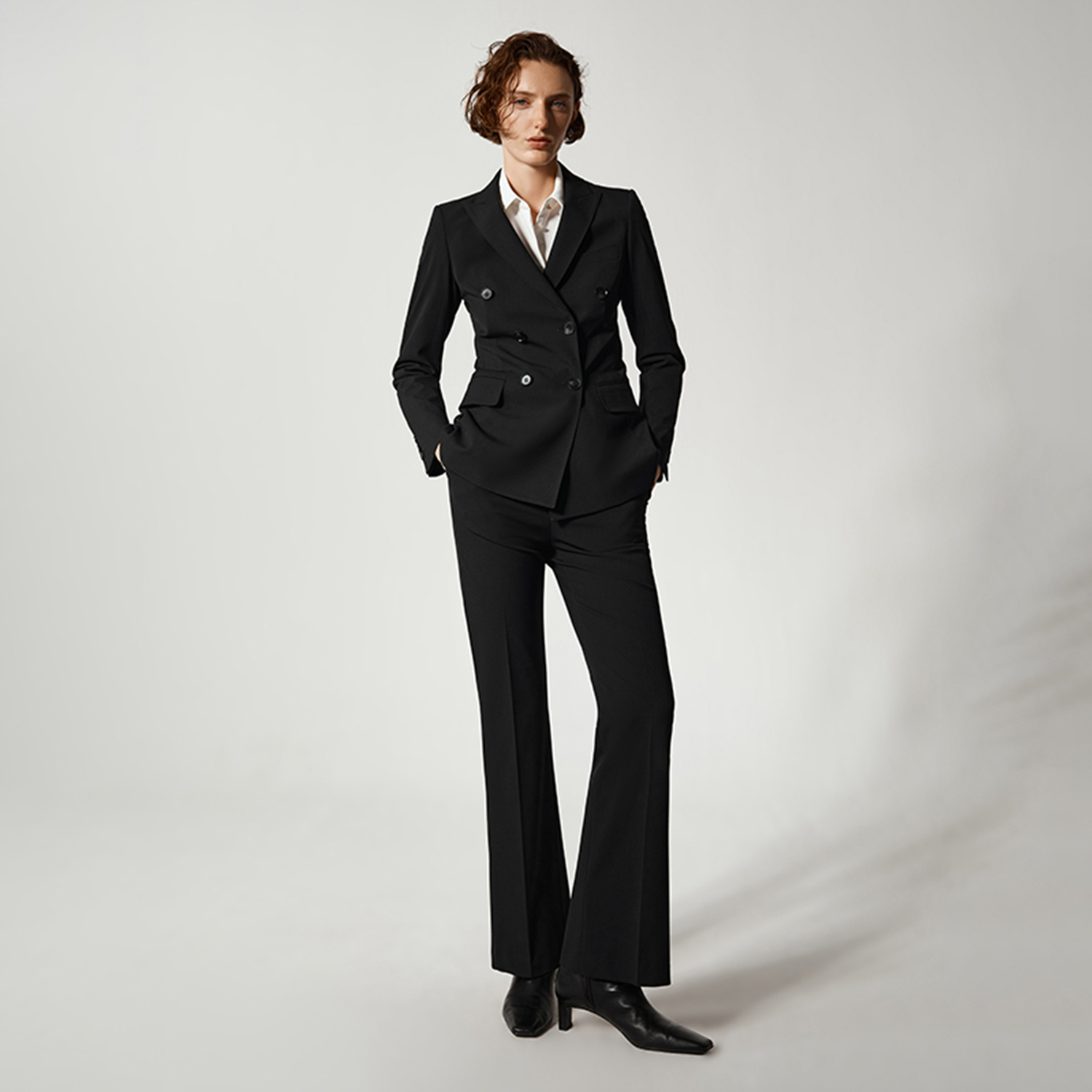 Women'S Fashion Blazer - ชุดสูทผู้หญิง Allingentle แบบ 2 ชิ้น เสื้อเบลเซอร์กระดุมสองแถว