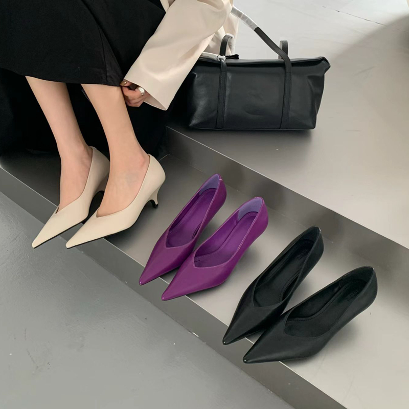 Women'S Fashion For 2025 - รองเท้าส้นเตี้ยแบบสวม SUOJIALUN คอลเลคชั่นฤดูใบไม้ผลิ 2025 แบรนด์ใหม่สำหรับผู้หญิง ดีไซน์หัวแหลม