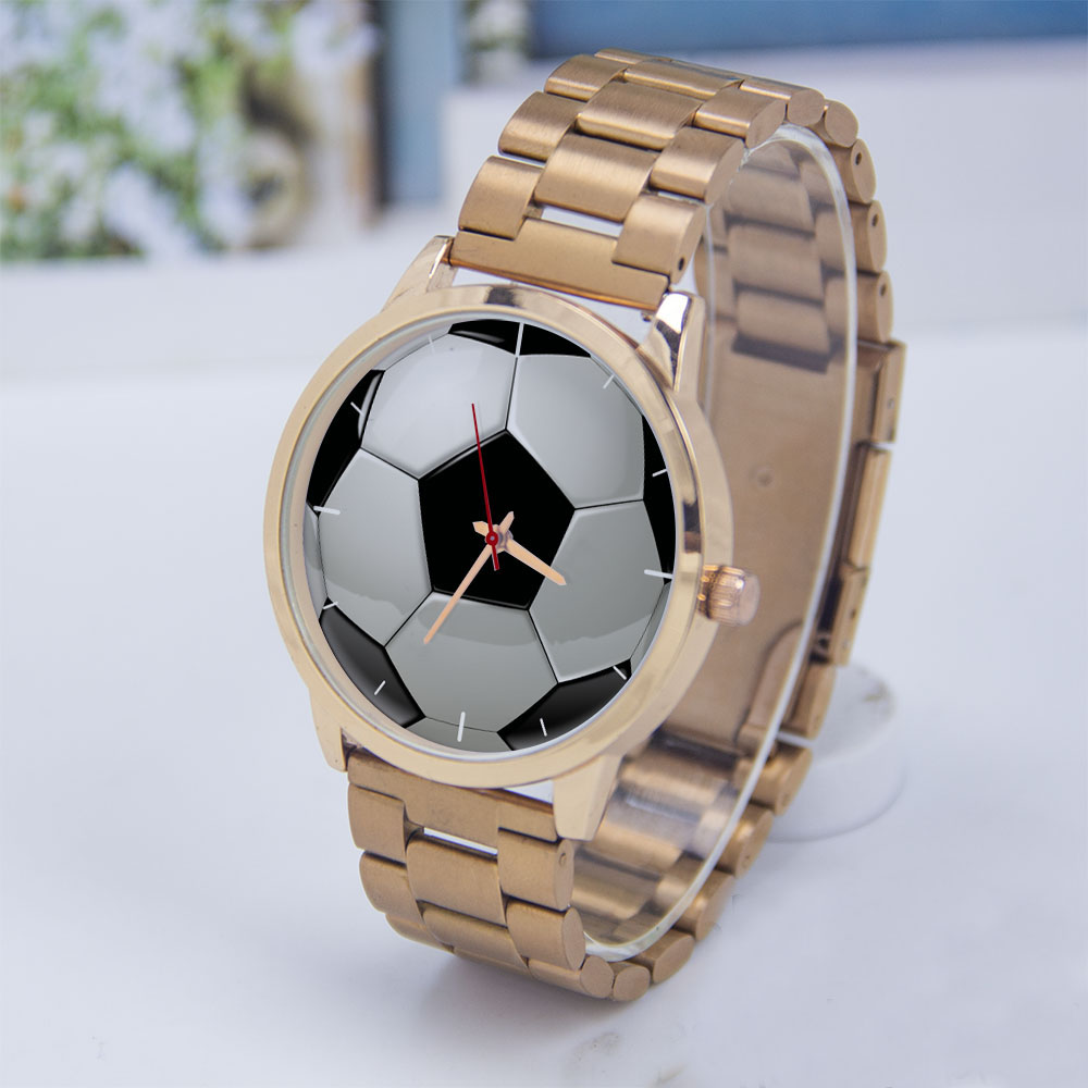 Women'S Fashion Quartz Watch - นาฬิกาข้อมือดีไซน์ฟุตบอล แฟนบอล สีเงิน สำหรับผู้ชาย ผู้หญิง ของที่ระลึก