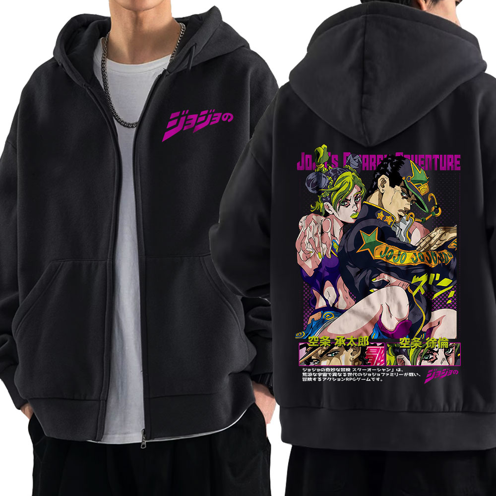 Women'S Fashion Zip Hoodie - เสื้อฮู้ดซิปอนิเมะ Jojo's Bizarre Adventure ลายคุโจ โจทาโร่
