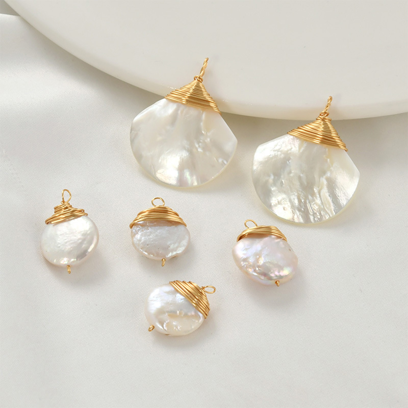 Women'S Fashion Earrings - 1ชิ้นจี้ทองเหลืองสีทองห้อยสร้อยข้อมือไข่มุกสีขาวบาร็อคสำหรับผู้หญิงสร้อยคอทำมือต่างหูเครื่องประดับ