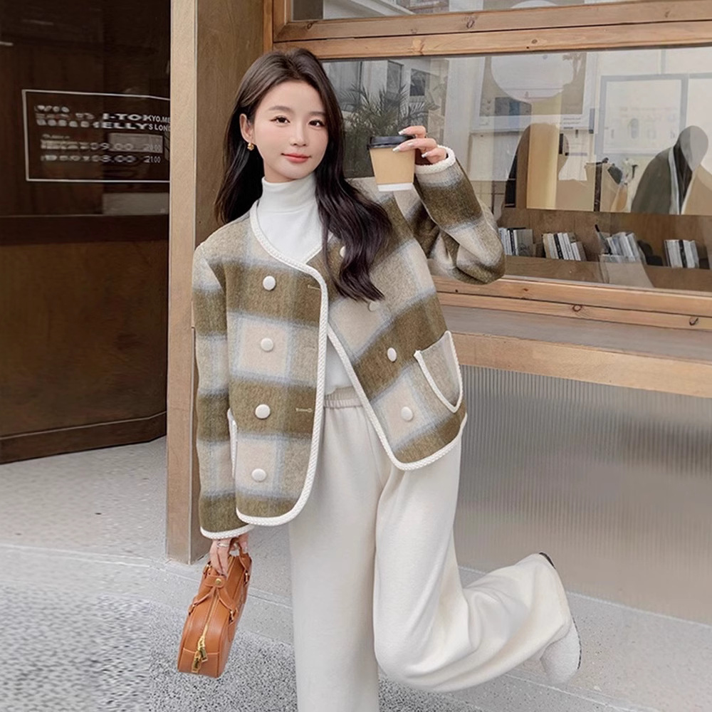 Sherpa Coat Women - เสื้อแจ็คเก็ตทวีดสีน้ำเงินสำหรับผู้หญิง ฤดูหนาว บุขนเฟลซเชอร์ปา นุ่มฟู หนา บุซับในหนานุ่ม