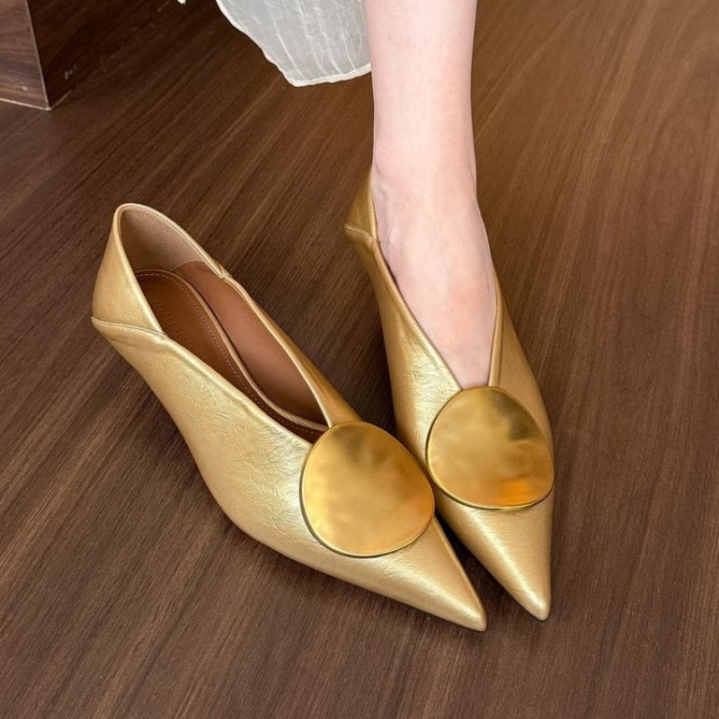 Women'S Fashion For 2025 - รองเท้าส้นแบนแบบสวมหัวแหลมสำหรับผู้หญิง ฤดูใบไม้ผลิ/ฤดูร้อน 2025 แฟชั่นรองเท้าสไลด์แบบตื้น