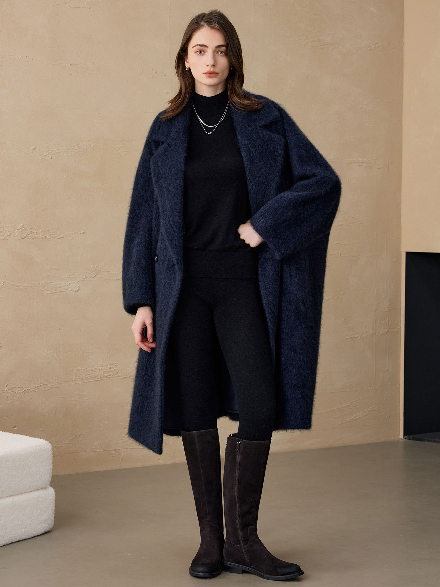 Women'S Fashion Blazer - เสื้อเบลเซอร์ผู้หญิง Allingentle ผ้าขนสัตว์ แฟชั่น แจ็คเก็ตยาว เสื้อโค้ทตัวใหญ่