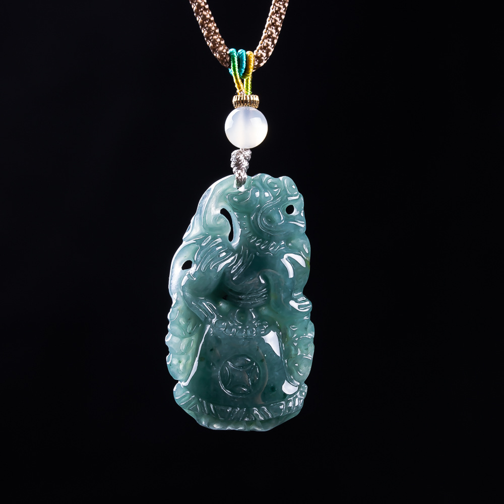 Women Fashion Necklace - หยกพม่า ปี่เซียะ จี้ห้อยคอ ดีไซน์เนอร์ อัญมณีแท้ เครื่องรางนำโชค