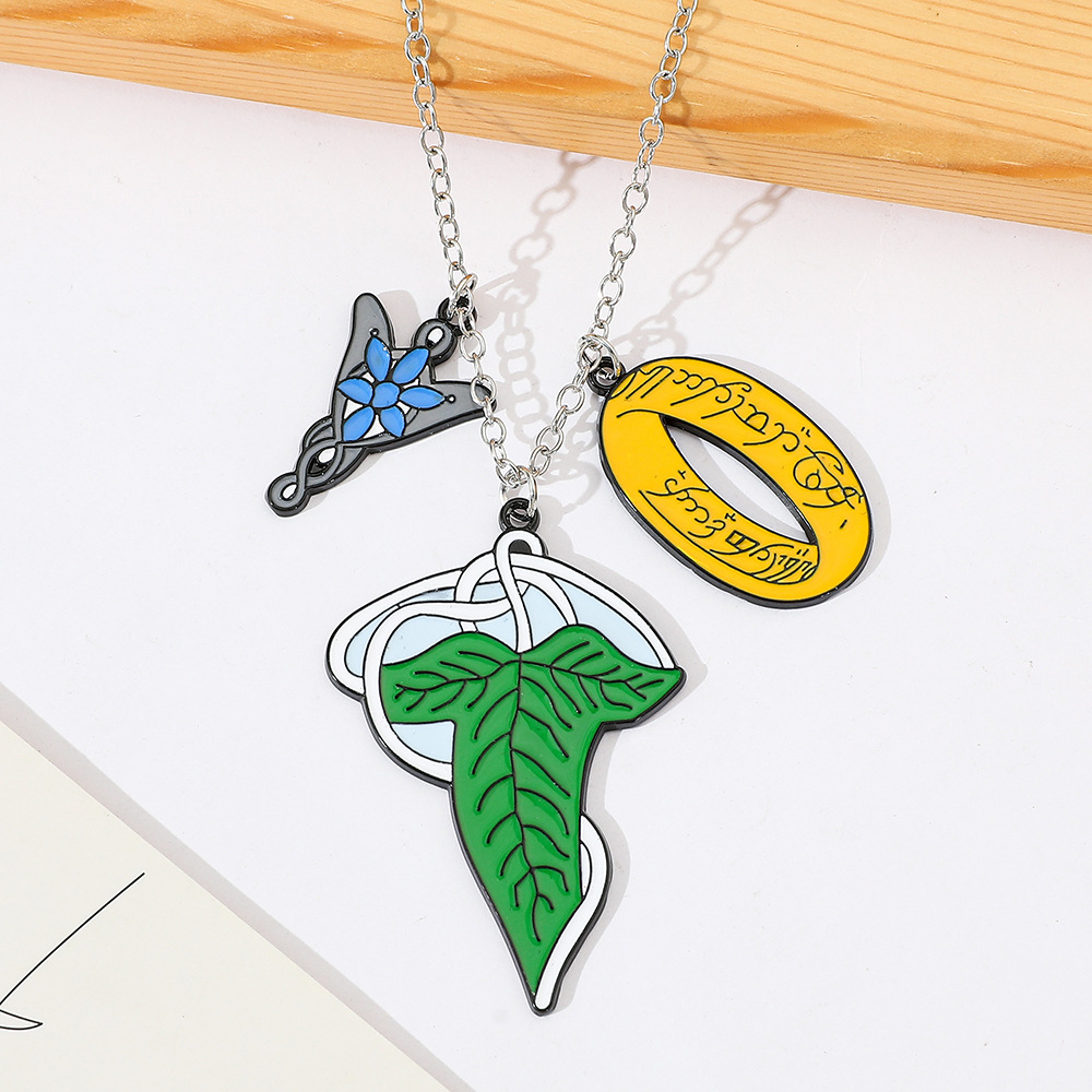 Women Fashion Necklace - ลอร์ดออฟเดอะริงส์สร้อยคอเอลฟ์แฟชั่นสร้างสรรค์จี้รูปใบไม้เครื่องประดับคอสเพลย์อุปกรณ์เสริมเทรนด์ของขวัญสำหรับผู้หญิงและผู้ชาย