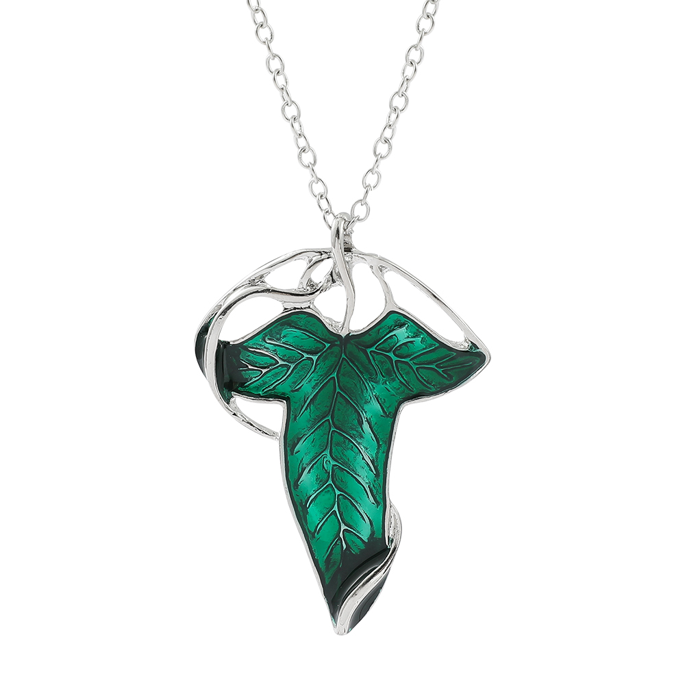 Women Fashion Necklace - สร้อยคอจี้ใบไม้สีเขียวสไตล์วินเทจ สร้อยแฟชั่นสไตล์เอลฟ์สุดหรู ของขวัญเครื่องประดับสำหรับผู้หญิง