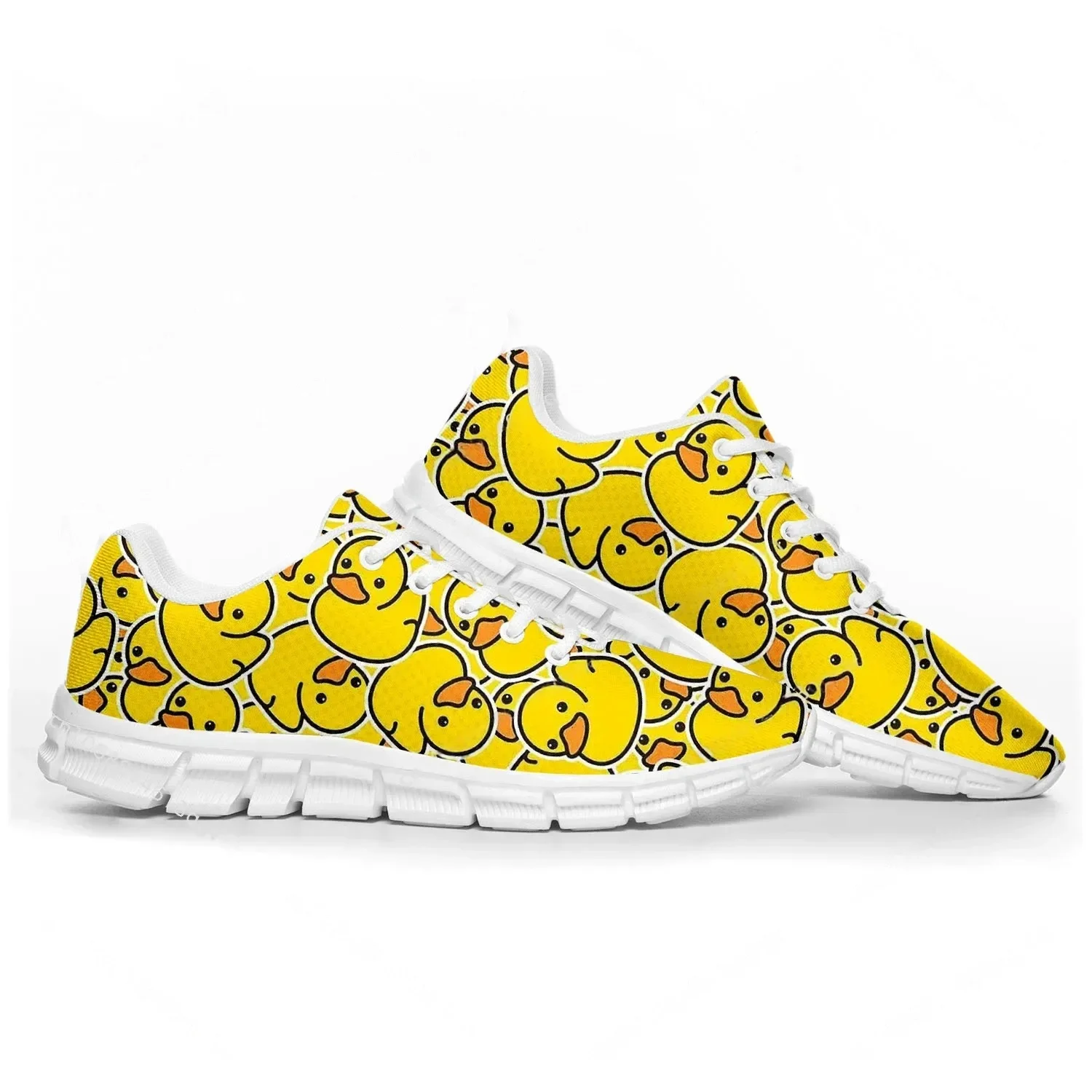 Women'S Yellow Fashion Sneakers - รองเท้ากีฬาเป็ดเหลือง รองเท้าผ้าใบแบบกำหนดเองสำหรับบุรุษและสตรี รองเท้าลำลองสั่งตัดคุณภาพสูงสำหรับคู่รัก