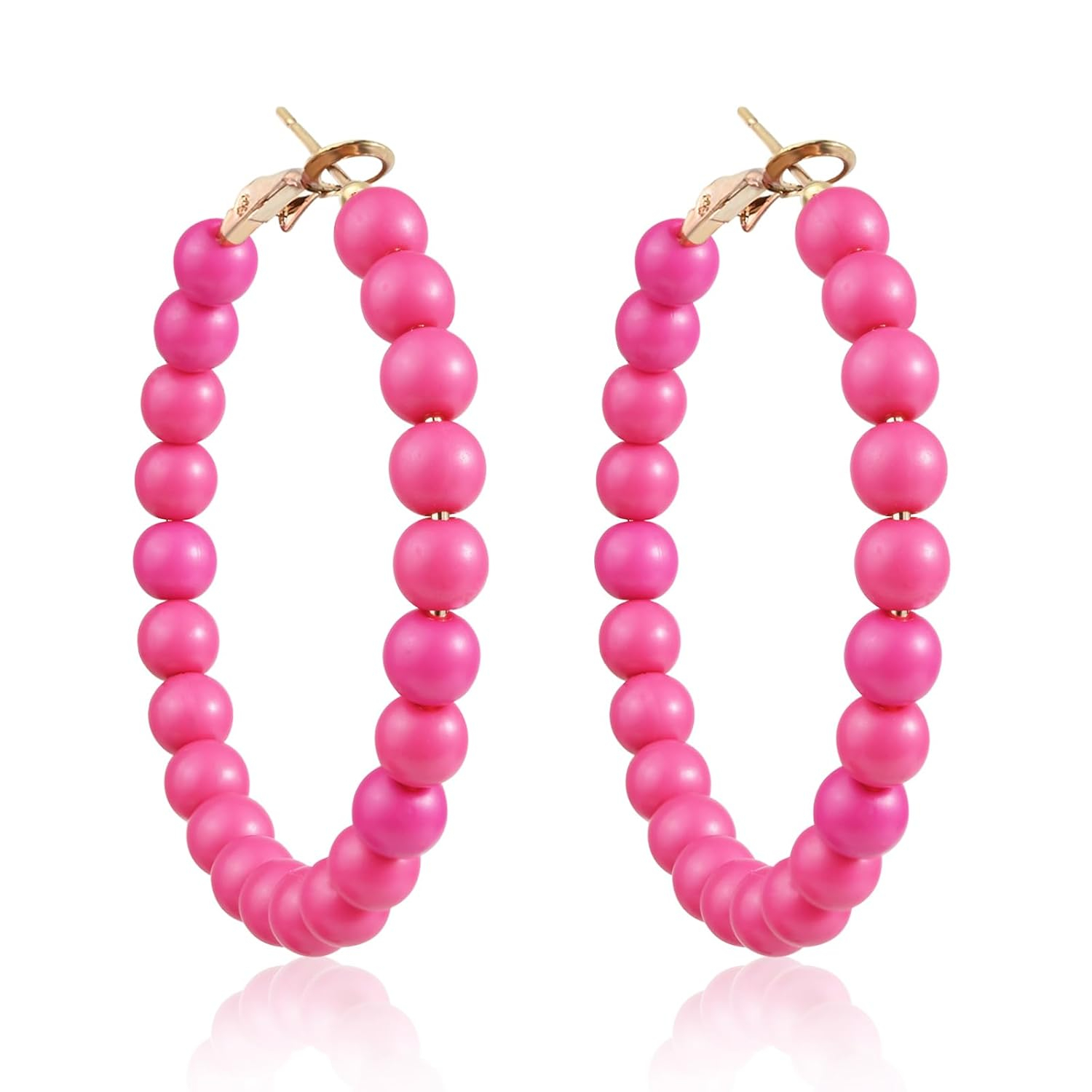 Women'S Fashion Earrings - ต่างหูห่วงลูกปัดสําหรับผู้หญิงต่างหูลูกปัดวงกลมต่างหูแฟชั่นสําหรับผู้หญิงอินเทรนด์