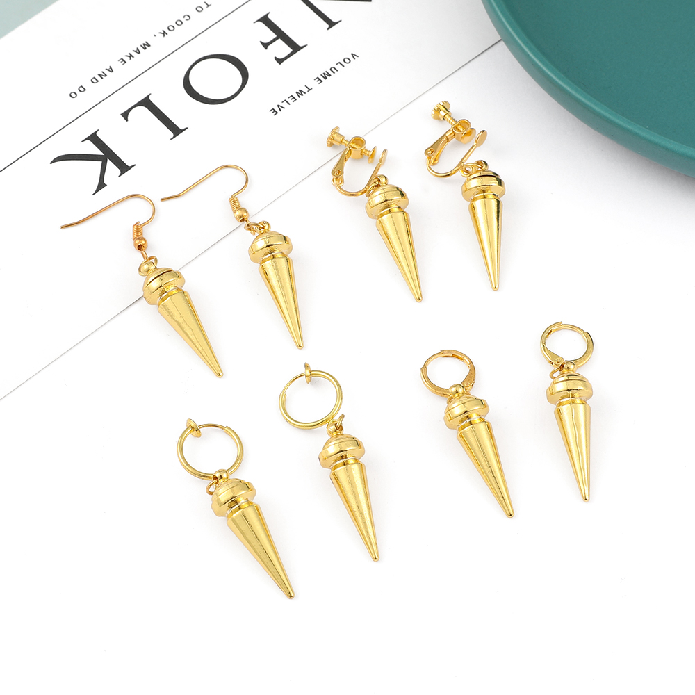 Women'S Fashion Earrings - ต่างหูแฟชั่นสไตล์อนิเมะสีทอง ดีไซน์เรียบง่าย เหมาะสำหรับคอสเพลย์ เครื่องประดับสุดหรู โดดเด่นมีเอกลักษณ์ สำหรับผู้หญิง