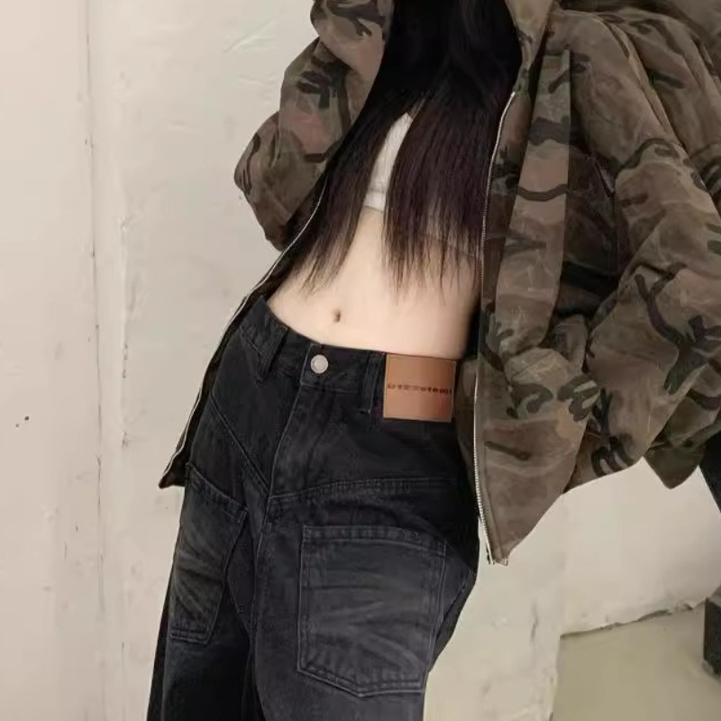 Women'S Fashion Zip Hoodie - เสื้อแจ็คเก็ตมีฮู้ดลายพรางวินเทจผู้หญิงฤดูใบไม้ร่วงและฤดูหนาวหลวมแขนยาวซิปด้านบน