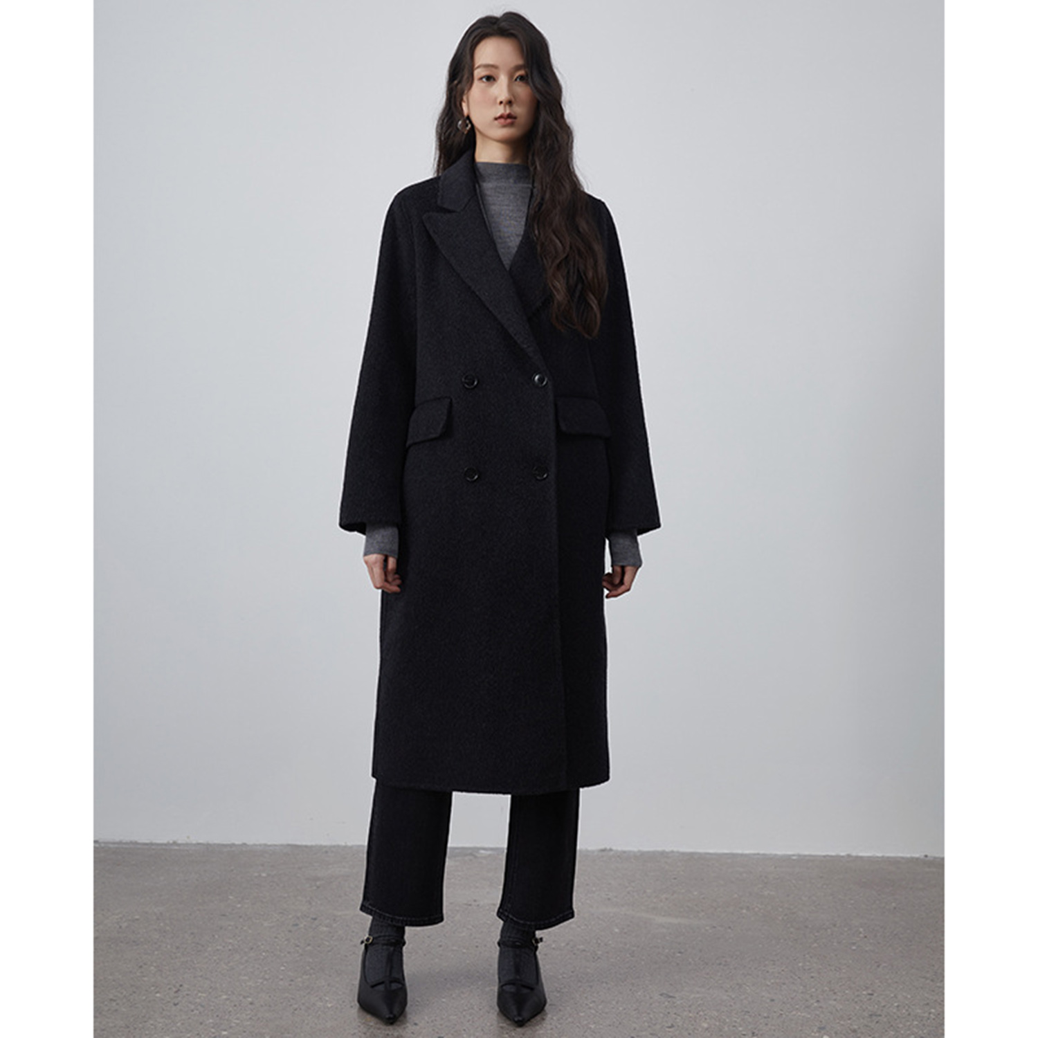 Women'S Fashion Blazer - เสื้อสูทผู้หญิง Allingentle แบบยาว ผ้าขนสัตว์ แฟชั่น แจ็คเก็ตกระดุมสองแถว