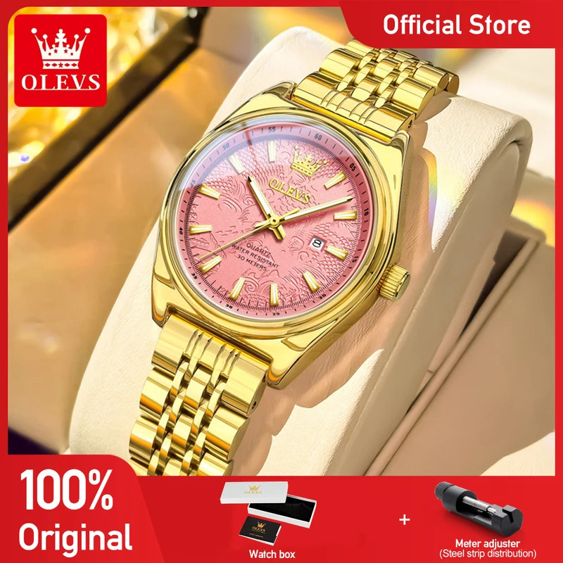Women'S Fashion Quartz Watch - นาฬิกา OLEVS รุ่นใหม่ 3703 สำหรับผู้หญิง นาฬิกาควอตซ์หรูหรา