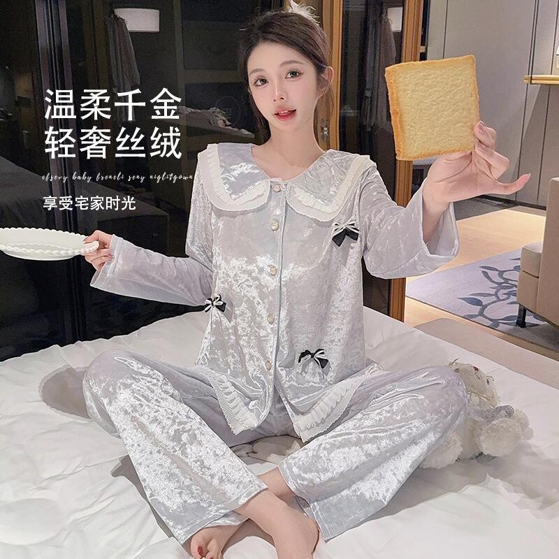 Women'S Fashion For 2025 - ชุดนอนผู้หญิงใหม่สุดฮิต ผ้านุ่มสบายผิว ปี 2025 คอปกตุ๊กตาน่ารัก สำหรับฤดูใบไม้ร่วงและฤดูหนาว