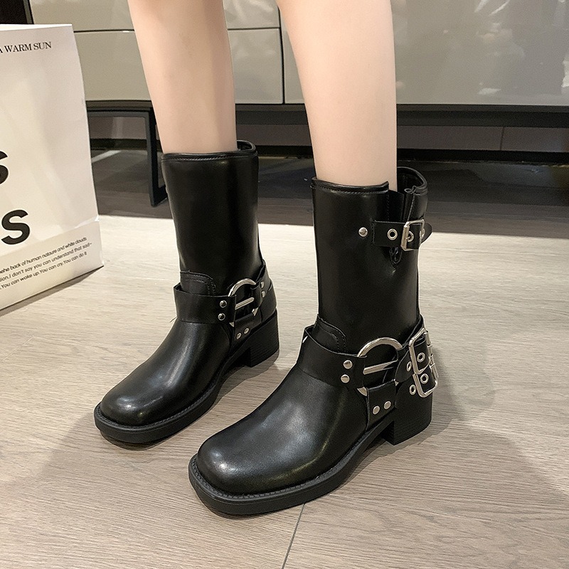 รองเท้าบูทสั้นส้นหนาสำหรับผู้ห - Women'S Fashion Riding Boots บทวิจารณ์และราคา