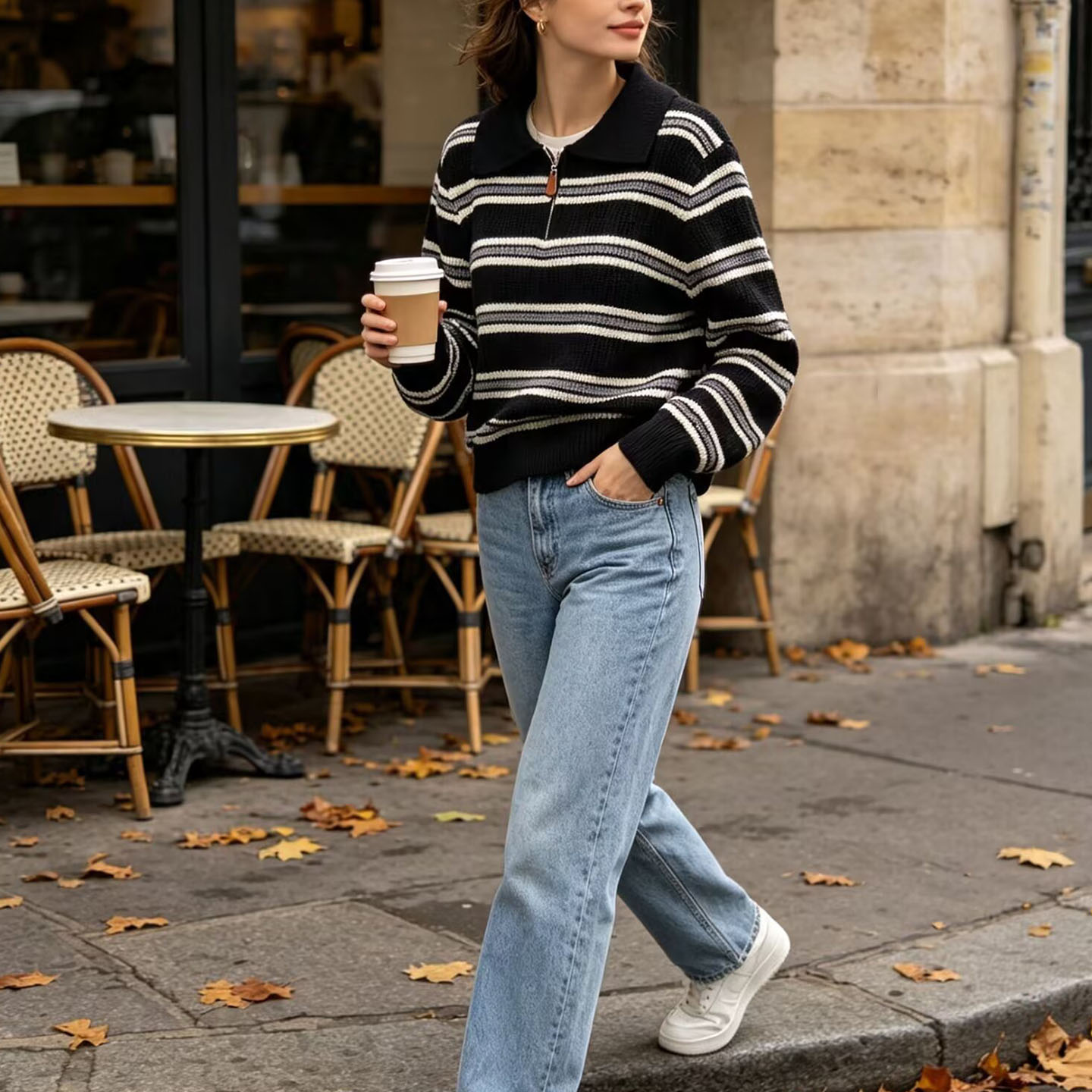 เสื้อถักแขนยาวแฟชั่นพร้อมคอปกซ - Women'S Fashion E Commerce บทวิจารณ์และราคา