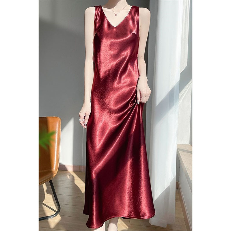 ชุดเดรสยาวผ้าซาตินเคลือบทองหรู - Women'S Fashion Gilded Age บทวิจารณ์และราคา