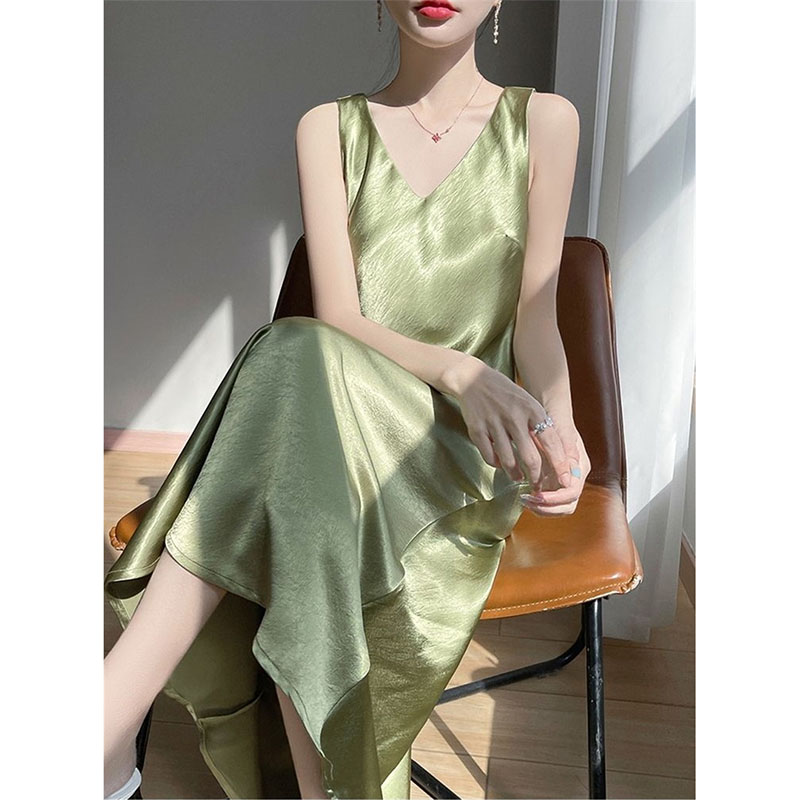 ชุดเดรสยาวผ้าซาตินเคลือบทองหรู - Women'S Fashion Gilded Age บทวิจารณ์และราคา