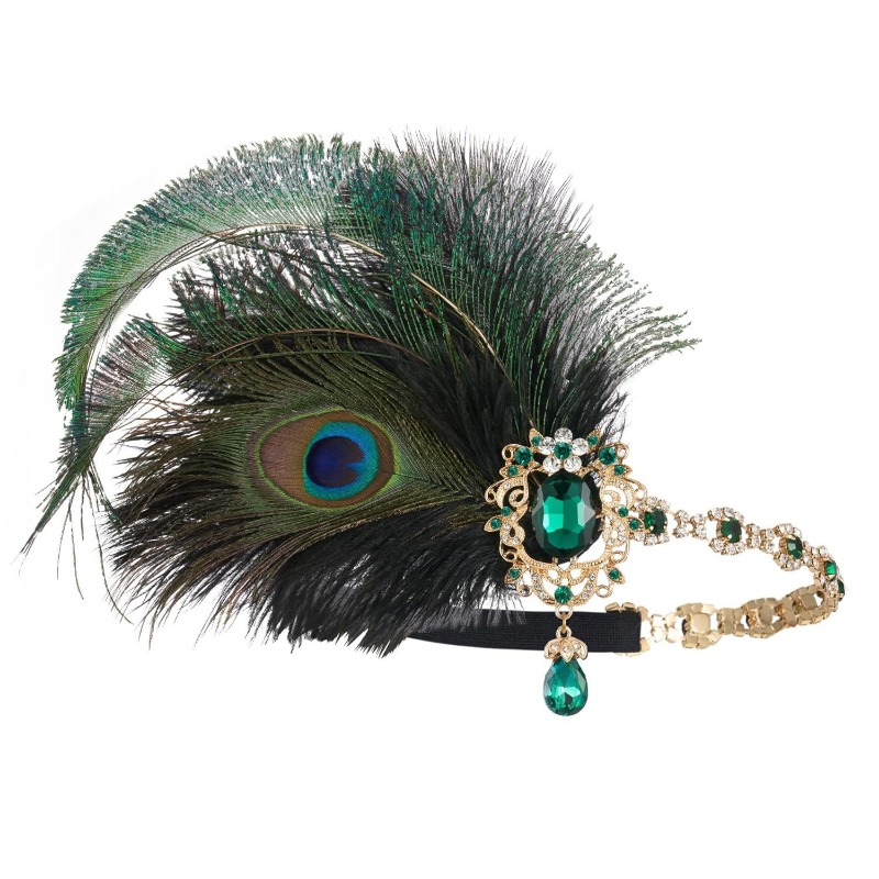 1920s Flapper นกยูง Feather He - Women'S Fashion Roaring 20S บทวิจารณ์และราคา