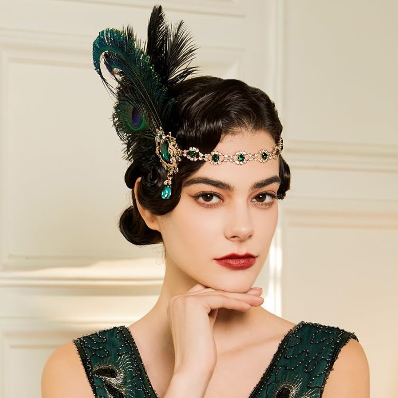 1920s Flapper นกยูง Feather He - Women'S Fashion Roaring 20S บทวิจารณ์และราคา