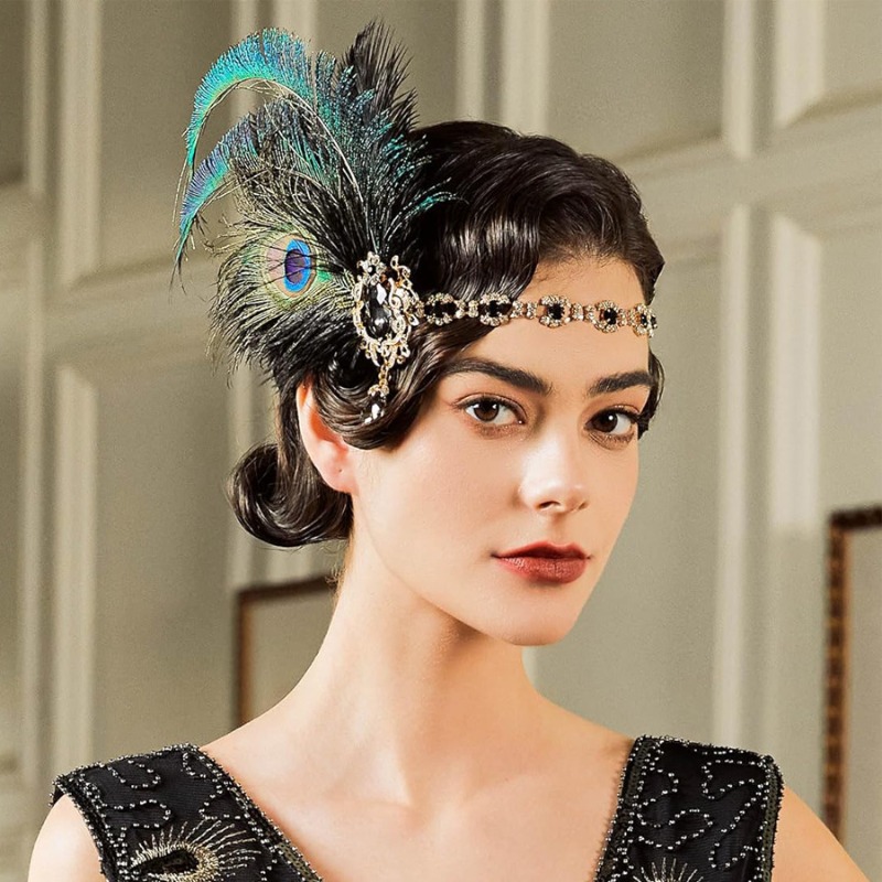 1920s Flapper นกยูง Feather He - Women'S Fashion Roaring 20S บทวิจารณ์และราคา