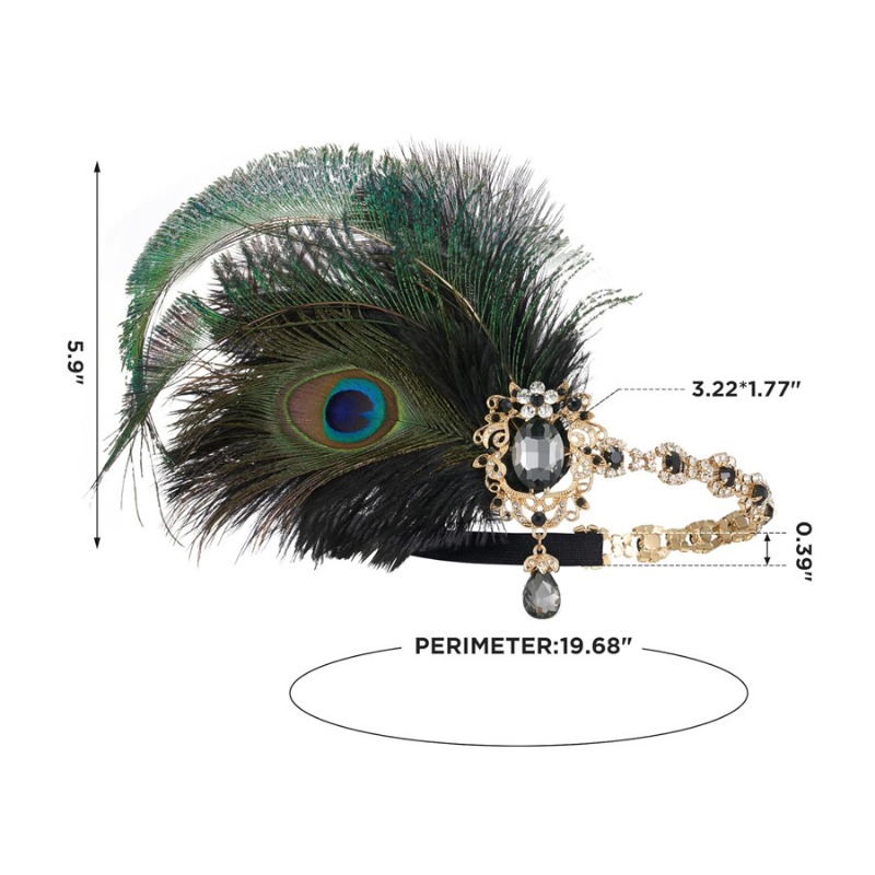 1920s Flapper นกยูง Feather He - Women'S Fashion Roaring 20S บทวิจารณ์และราคา