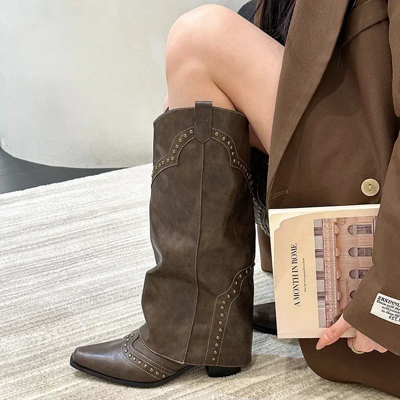 รองเท้าบูทคาวเกิร์ลผู้หญิง แฟช - Women'S Fashion Riding Boots บทวิจารณ์และราคา