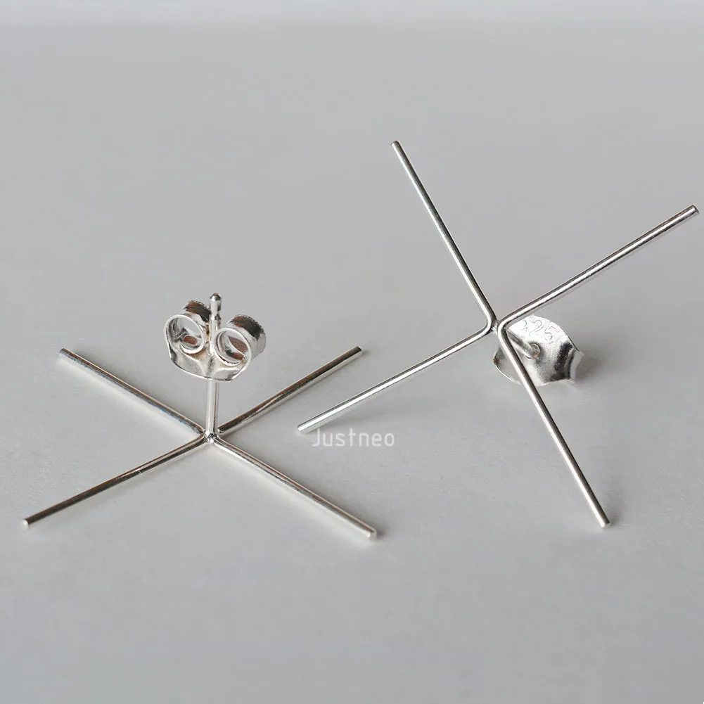 Solid 925 เงินสเตอร์ลิงสตั๊ดโพ - Women'S Fashion Earrings บทวิจารณ์และราคา