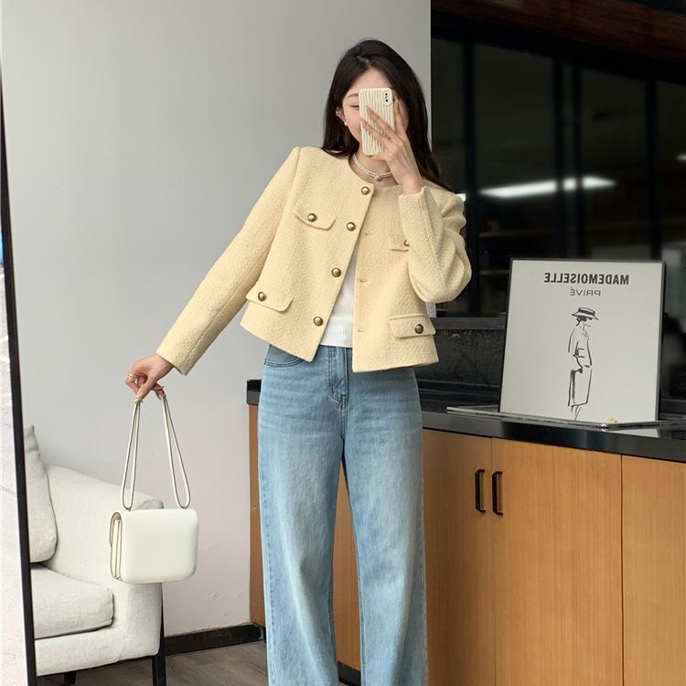 เสื้อแจ็คเก็ตทวีด แต่งกระดุม ส - Sherpa Coat Women บทวิจารณ์และราคา