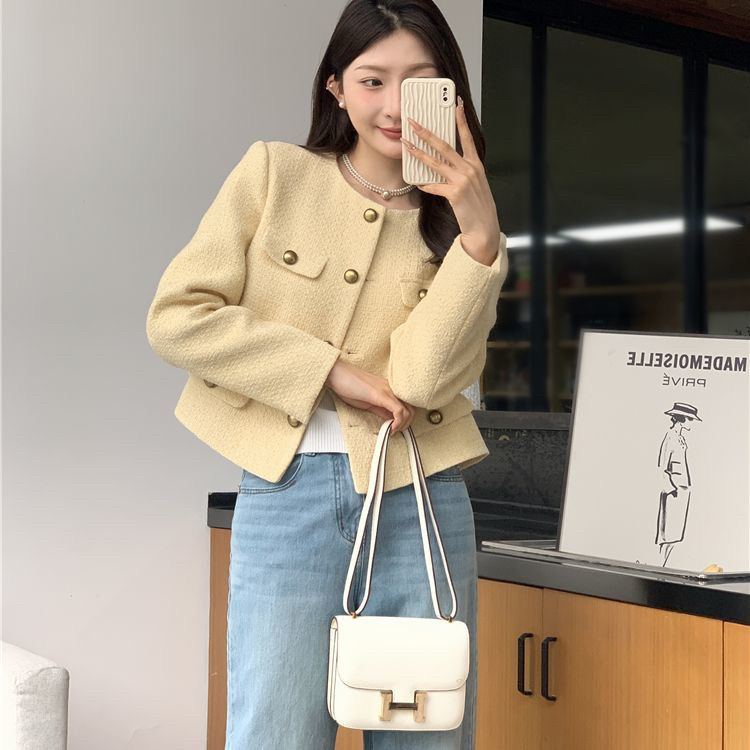 เสื้อแจ็คเก็ตทวีด แต่งกระดุม ส - Sherpa Coat Women บทวิจารณ์และราคา