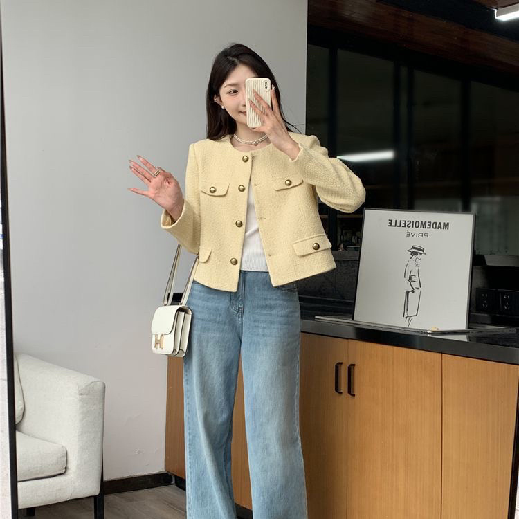 เสื้อแจ็คเก็ตทวีด แต่งกระดุม ส - Sherpa Coat Women บทวิจารณ์และราคา