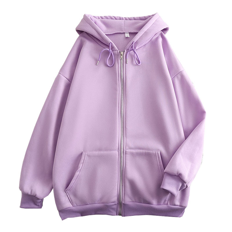 เสื้อฮู้ดซิปสีพื้นแบบสวมใส่สบา - Women'S Fashion Zip Hoodie บทวิจารณ์และราคา