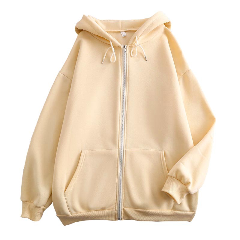 เสื้อฮู้ดซิปสีพื้นแบบสวมใส่สบา - Women'S Fashion Zip Hoodie บทวิจารณ์และราคา