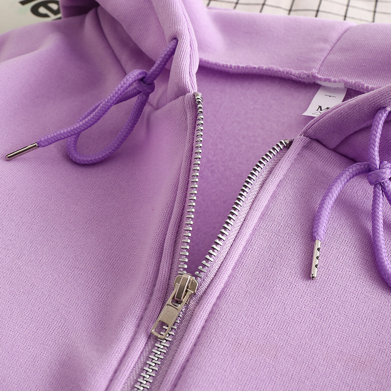 เสื้อฮู้ดซิปสีพื้นแบบสวมใส่สบา - Women'S Fashion Zip Hoodie บทวิจารณ์และราคา