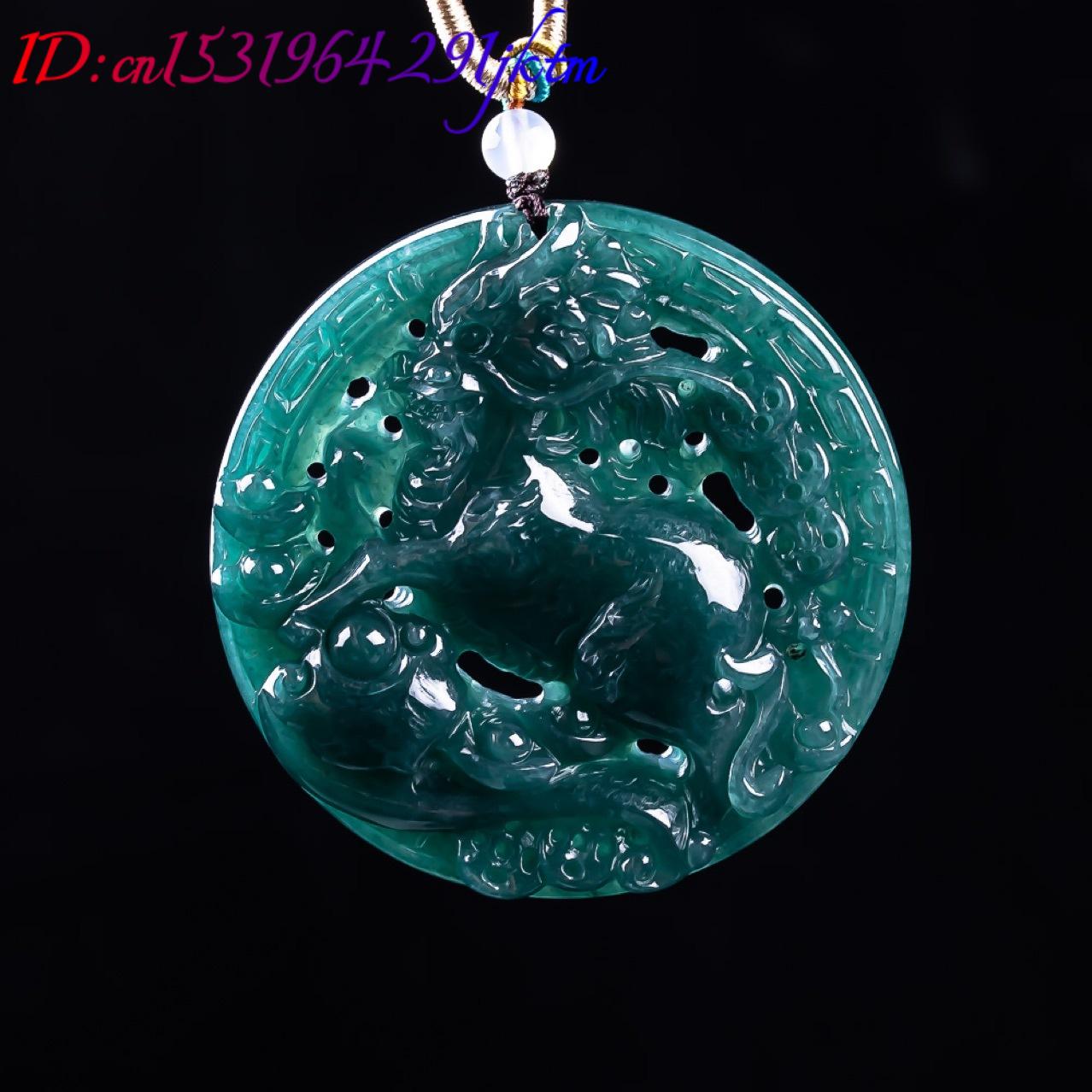 หยกพม่าจี้มังกรอัญมณีหยกแท้ของ - Women Fashion Necklace บทวิจารณ์และราคา