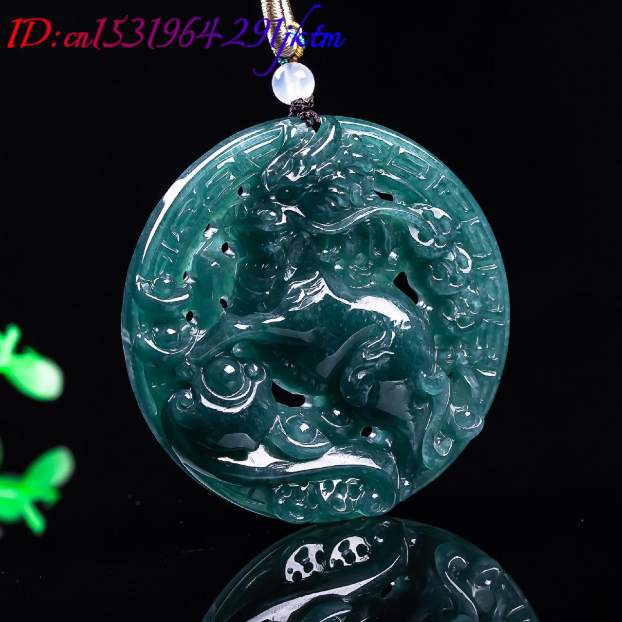 หยกพม่าจี้มังกรอัญมณีหยกแท้ของ - Women Fashion Necklace บทวิจารณ์และราคา