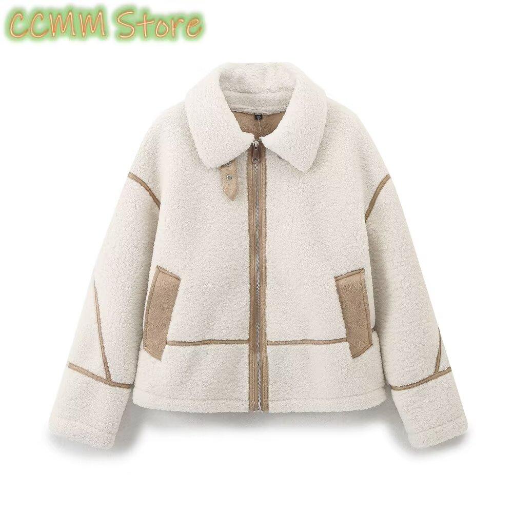 สไตล์ใหม่ lapel zipper sherpa  - Sherpa Coat Women บทวิจารณ์และราคา