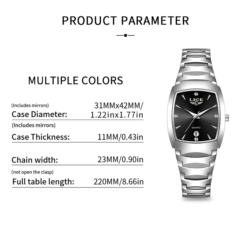 LIGE นาฬิกาผู้หญิงธุรกิจหรูหรา - Women'S Fashion Quartz Watch บทวิจารณ์และราคา