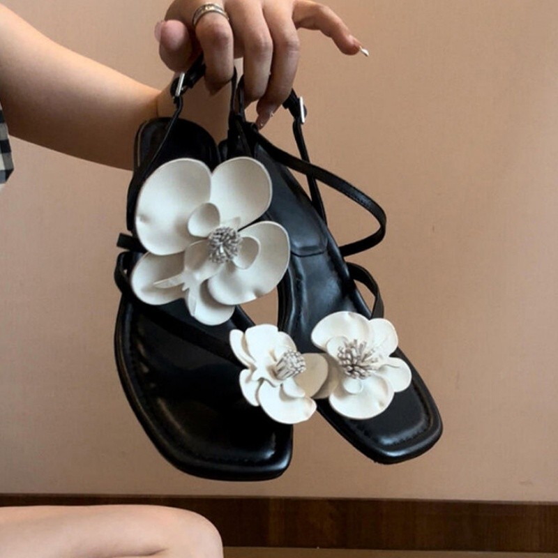 รองเท้าแตะแบบหนีบประดับดอกไม้  - Floral Summer Dress บทวิจารณ์และราคา