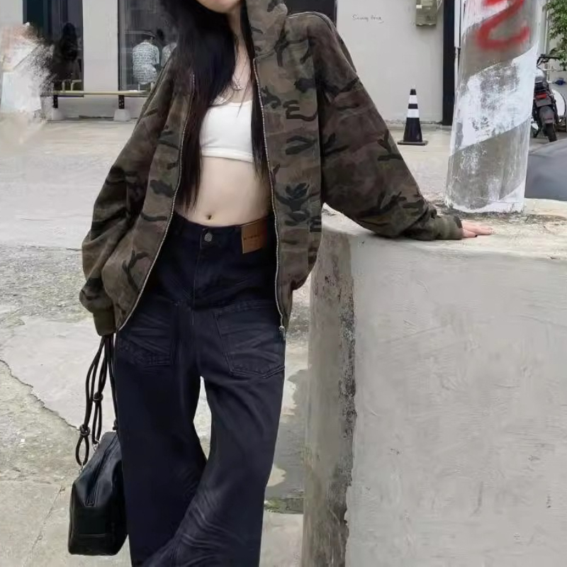 เสื้อแจ็คเก็ตมีฮู้ดลายพรางวินเ - Women'S Fashion Zip Hoodie บทวิจารณ์และราคา
