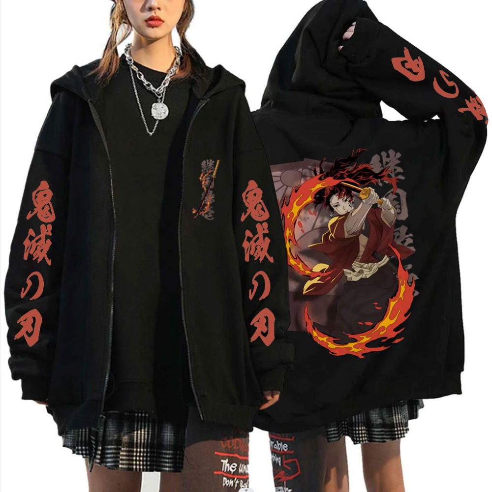 เสื้อฮู้ดซิป Demon Slayer ตัวล - Women'S Fashion Zip Hoodie บทวิจารณ์และราคา