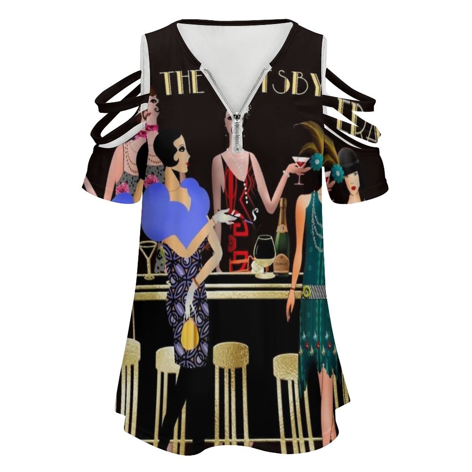 Gatsby Era ใหม่แฟชั่น Zip Off  - Women'S Fashion Roaring 20S บทวิจารณ์และราคา