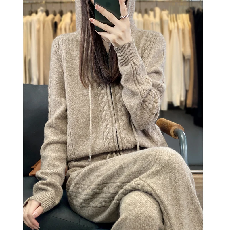 ชุดคาร์ดิแกนมีฮู้ดผ้าแคชเมียร์ - Women'S Fashion Zip Hoodie บทวิจารณ์และราคา