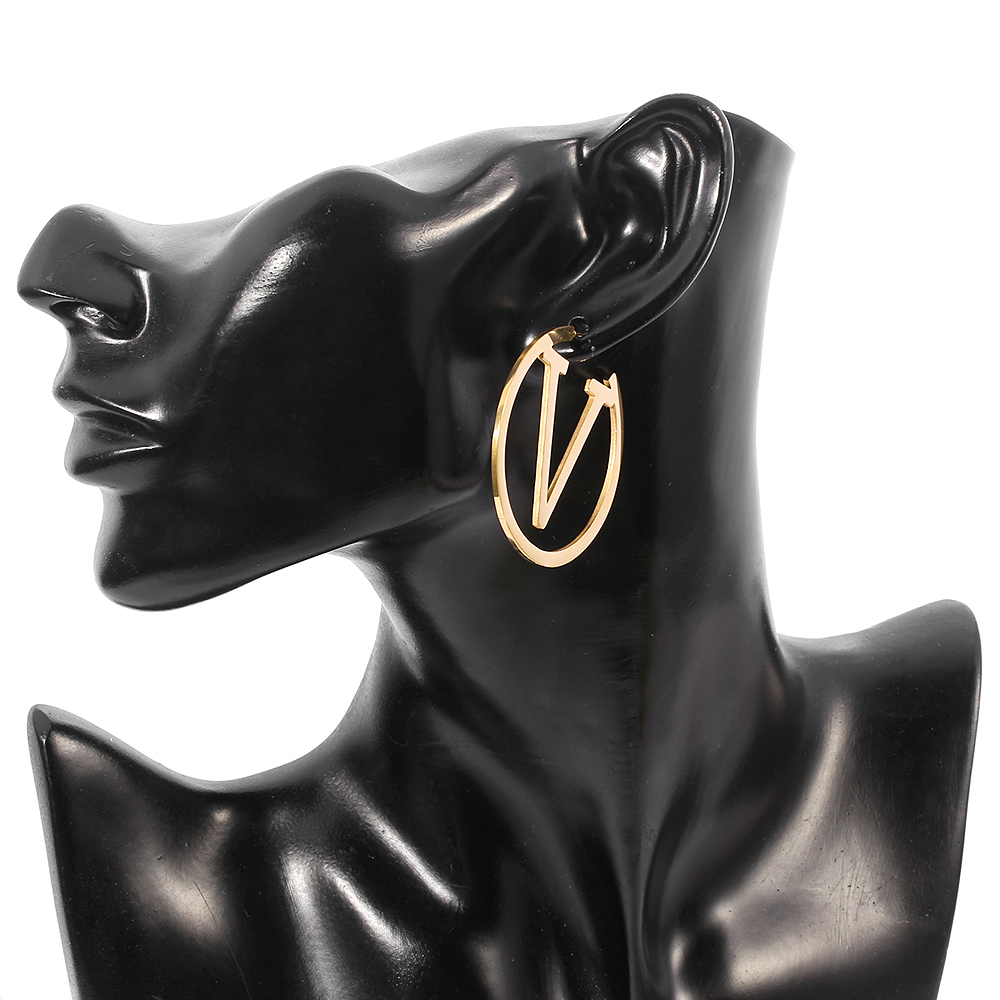 ต่างหูโลหะรูปตัว V แบบมินิมอล  - Women'S Fashion Earrings บทวิจารณ์และราคา
