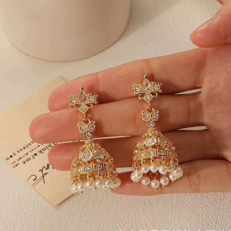 ต่างหูกรงนกสไตล์อินเดียสุดหรูห - Women'S Fashion Earrings บทวิจารณ์และราคา