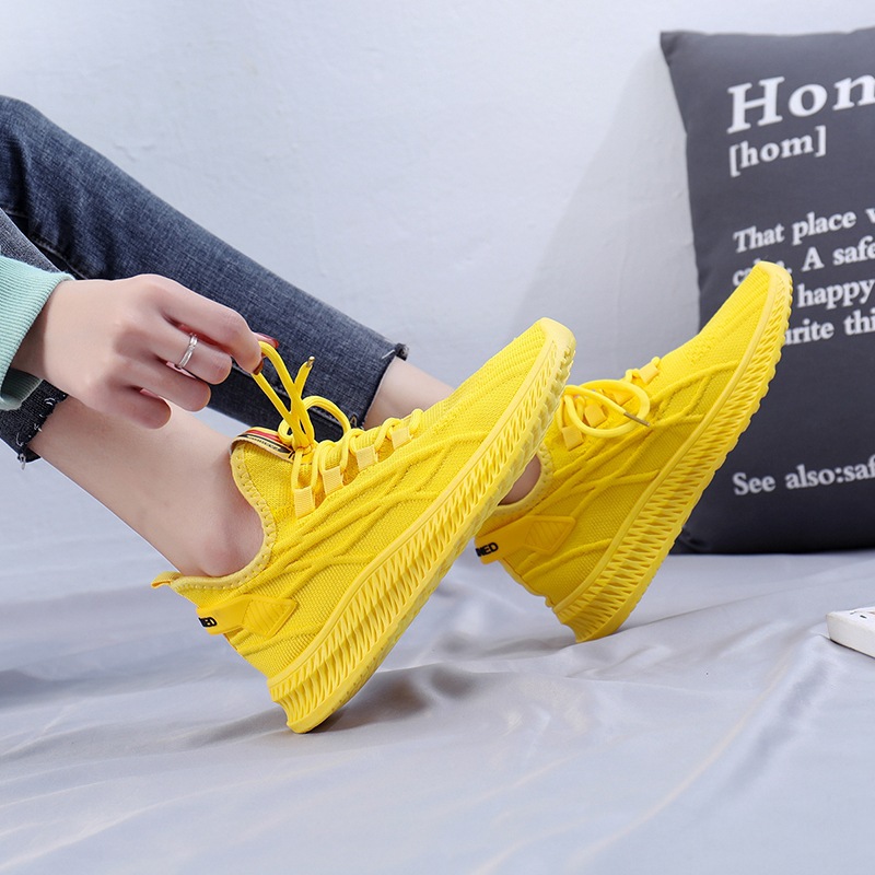 รองเท้าผ้าใบแฟชั่นผู้หญิง สไตล - Women'S Yellow Fashion Sneakers บทวิจารณ์และราคา