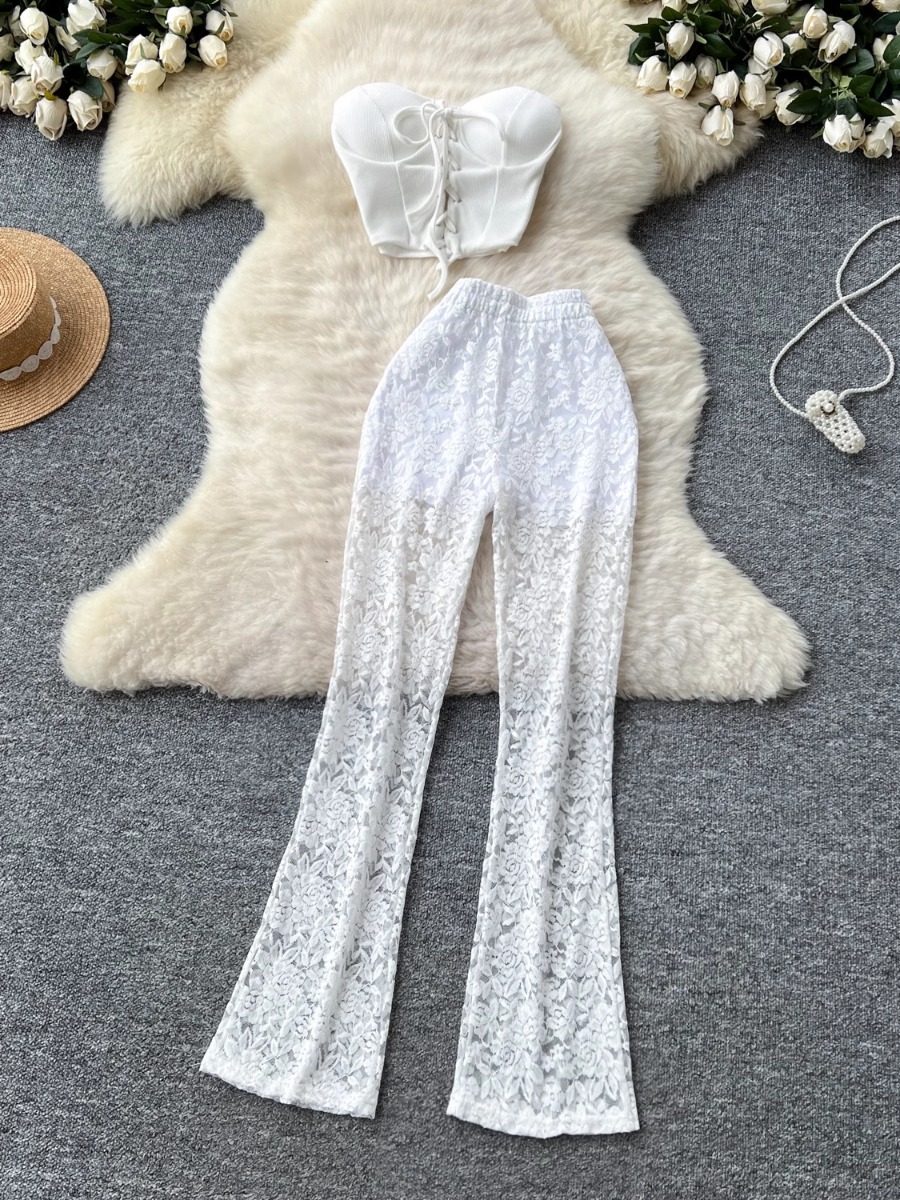 Foamlina อเมริกัน Ins หญิงเซ็ก - Lace Trim Cami บทวิจารณ์และราคา